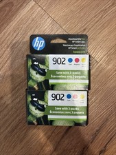HP 902 Tri-Color Ink Cartridges Cyan Magenta Yellow Exp 3/25 NEW SEALED Lot Of 2 picture