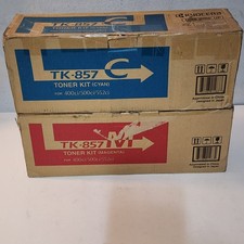 Copystar Kyocera TK-857 Cyan Magenta Toner Kit Genuine New Sealed Lot Of 2 picture