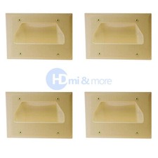 4x Wall Plate 3 Triple Gang Recessed Low Voltage Cable Decorative Lite Almond picture