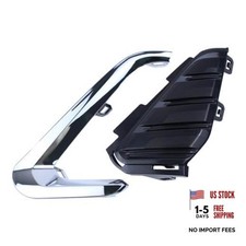 Front Driver Side Fog Light Cover Bezel and Molding Insert Chrome for GMC picture