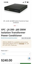 Xtreme JX-200 200W Isolation Transformer Power Conditioner 120V Toroidal picture