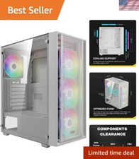 GAMDIAS Aura GC2 White Mid Tower Case: 4 ARGB Fans & Great Expansion Options picture