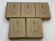 NEW Lot of 5 AST Wired 3D Optical Mouse Black USB -  picture
