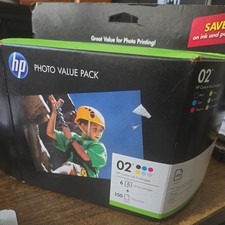 HP Photo Ink ( 02) . total 5 Cartridges with 150 Sheets. one cartridge missing. picture