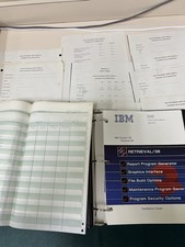 IBM System/36 Retrieval/36 Manual Binder + Original Data Printouts Vintage picture