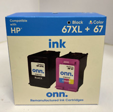 ONN 67xl Black and 67 Tri-Color Ink Cartridges 05/2025 picture