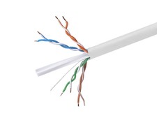 Cat6 Ethernet Bulk Cable Solid 500Mhz UTP Copper Wire 23AWG 250ft White CMR Wire picture