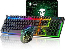 KUIYN T6 Wired Membrane Keyboard Mouse Combo Rainbow RGB Backlight Anti-Ghosting picture