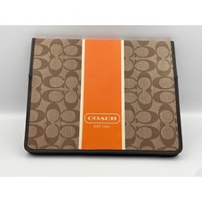 Coach Signature Heritage C Stripe iPad Case Brown Orange Monogram Folio picture