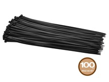 Monoprice Cable Tie 14in 50 lbs, 100 pcs/pack, Black picture
