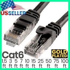 Black Cat6 Patch Cable Ethernet RJ-45 Cat6 Cord Internet LAN Network Wire LOT picture
