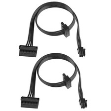 Motherboard ATX Mini 4Pin To 2X RightAngle 15 Pin SATA Power 45CM 2 PCS picture