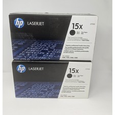 LOT 2 NEW HP 15X Black LaserJet Toner Cartridges Genuine C7115X Authentic Sealed picture