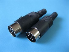 10 pcs Standard DIN Plug 6 Pin Male Connector with Plastic Handle New picture