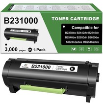 B231000 Black Toner Cartridge w/ Chip for Lexmark B241H00 B2338 B2442 picture