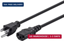 3ft 16AWG Power Cord Cable w/ 3 Conductor PC Power Connector Socket (C13/5-15P) picture