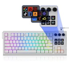 DARKFLASH K87PRO TKL MECHANICAL KEYBOARD WITH 6 LCD STREAM CONTROL KEYS - WHITE picture