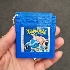 Pokémon Blue GameBoy Cartridge Keychain Souvenir Mockup New picture