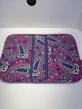 Vera Bradley Laptop Case Sleeve Retired Pink Paisley Floral Padded ZiP 17