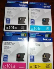 Set 4 Factory Sealed Brother LC101  Inkjet Cartridges dated 2022-2023 picture