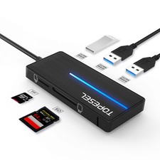 TOPESEL High Speed 3Port USB 3.0 HUB Adapter + TF SD Card port Splitter External picture