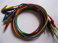 5 pcs Alligator Clip to Banana Plug Silicone Lead Cable High voltage A Type New picture