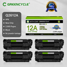 GREENCYCLE 4PK Q2612A Toner Cartridge Compatible with HP LaserJet 1012 1022 3052 picture