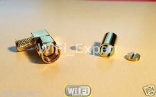 1 x RP-SMA Male plug right angle crimp RG58 RG142 RG400 LMR195 Coax Cable USA picture