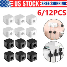 6/12Pcs Magnetic Cable Clips & Cord Holder, Under Desk Cable Management picture