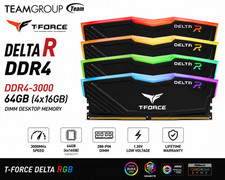 NEW TEAMGROUP T-Force Delta RGB 64GB (4x16GB) DDR4 3000MHz DIMM Desktop RAM picture