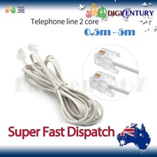 New 6P2C RJ11 Modular Plug Telephone ADSL Cord Cable 0.5/1/1.5/2/3/5m White picture