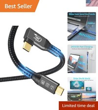 90-Degree USB C to USB C Cable - 2M, 8K@60Hz & Fast Charging Technology picture