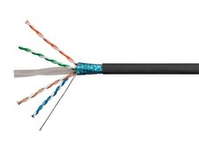 Open Box Monoprice Cat6A 1000ft F/UTP Shielded CMR Bulk Cable Black 18592 picture