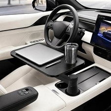 360° Rotating Car Desk Tray for Laptop and Food, Premium Leather Car Table with picture