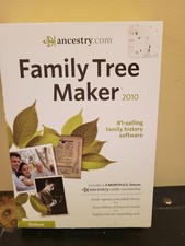 ANCESTRY Family Tree Maker 2010 Deluxe - Software Box Books Discs, PC Windows picture