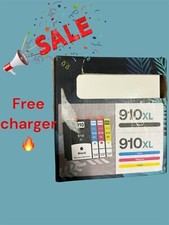 910XL Printer Ink Cartridge 4 Pack Black Cyan 4 Colors + Free iPhone Charger🔥 picture