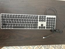 Macally Slim Wired USB Plug & Play Keyboard, Black/Silver English QWERTY picture