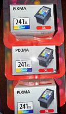 Lot of 3 Canon CL-241XL Color Ink Cartridge Genuine PIXMA OEM New Sealed 2024 picture