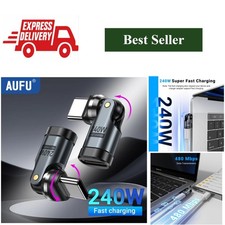 AUFU 240W USB-C to USB-C OTG Adapter 540° Rotating 5A Fast Charging Converter picture