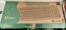AOpen KB-855 Wired PS/2 Keyboard 107 keys- Vintage new in box Black picture