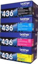 Brother TN-436 Toner Set Black Cyan Magenta Yellow Genuine OEM High Yield 4-Pack picture