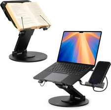3 in 1 Laptop Stand for Desk, Book Stand & Phone Holder, Sky Black picture