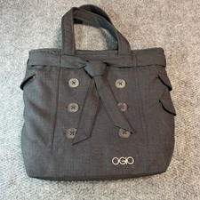 OGIO Hampton Tote Padded Laptop Bag in Storm Gray with Bow and Buttons  picture