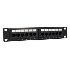 Wirepath WP-CAT5E-PP-12 Rack Mount 12-Port RJ-45 Cat 5e Patch Panel BLACK picture