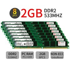 16GB kit 8x 2GB DDR2 533MHz PC2-4200U KVR533D2N4/2G DIMM Memory For Kingston ZT picture