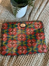 Fossil Leather Tablet/IPad Case Cover Key-Per Zip Closure picture
