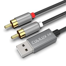 USB to RCA Audio Cable with 384KHz/24-bit DAC, USB A Male to 2 Male RCA Stereo A picture