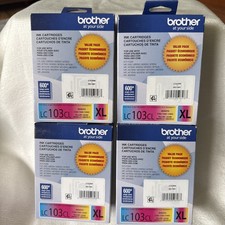 Lot Of 4 New Genuine Brother LC103CL XL 3 Pack Color Ink Cartridges 09/2027 picture