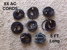 ( Lot of 8 ) AC Power Cords 5 Feet Long 2-Prong Ac Cords picture