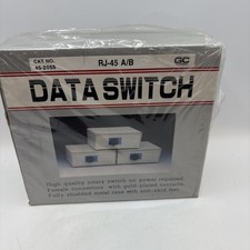 NEW GC Electronics RJ-45 A/B Data Switch Vintage Gold Plated Contacts Metal Case picture